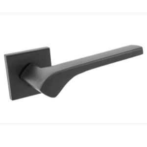 Klamka HANZA SLIM rozeta kwadratowa czarna