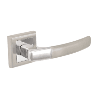 Klamka RODOS rozeta kwadratowa nikiel chrom