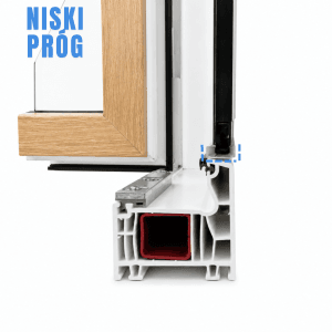 Przekrój profilu niskiego progu moskitiery plisowanej