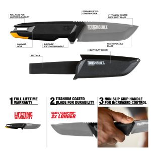 ToughBuilt Nóż rzemieślniczy z osłoną TB-H4S-40-TMK-2-BEA — TB-H4S-40-TMK-2-BEA: infografika produktu.