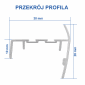przekroj-profila-prowadnicy-od-rolety-plisowanej-do-okien-dachowych