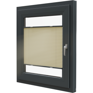 Roleta plisowana półprzepuszczająca światło montowana przy szybie