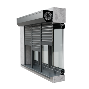 Roleta zewnętrzna montowana na ścianę podzielona na trzy części