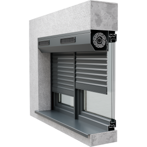 Roleta zewnętrzna solarna montowana we wnękę podzielona na dwie części