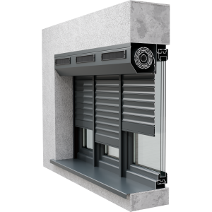 Roleta zewnętrzna solarna montowana we wnękę podzielona na trzy części