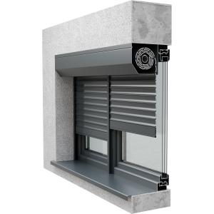 Roleta zewnętrzna montowana we wnękę podzielona na dwie części