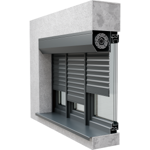 Roleta zewnętrzna montowana we wnękę podzielona na trzy części