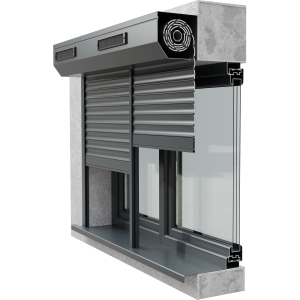 Roleta zewnętrzna solarna montowana na ścianę podzielona na dwie części