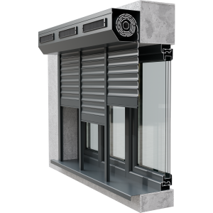 Roleta zewnętrzna solarna montowana na ścianę podzielona na trzy części