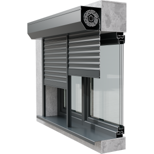 Roleta zewnętrzna montowana na ścianę podzielona na dwie części